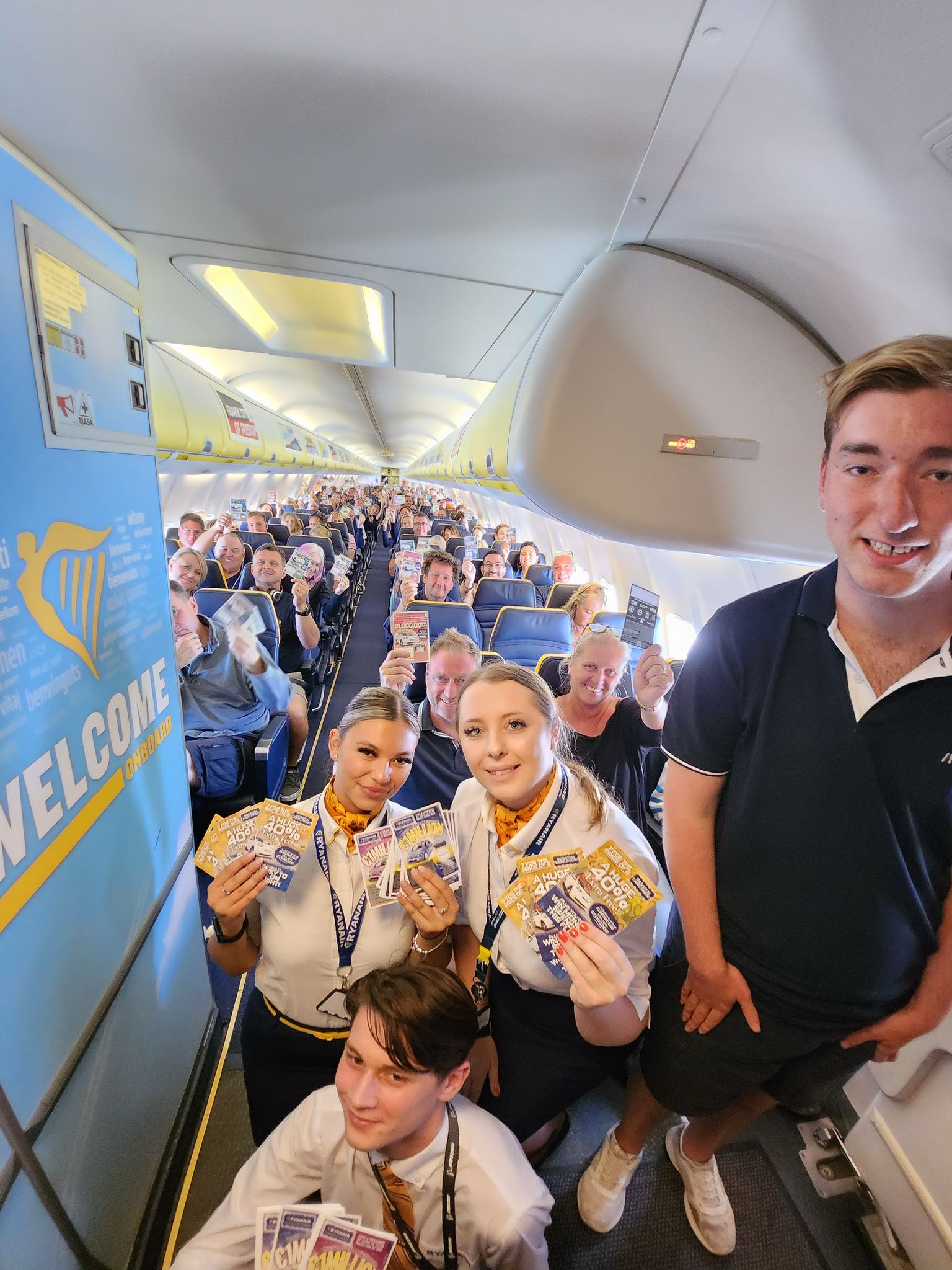 Scratch cards for a whole flight